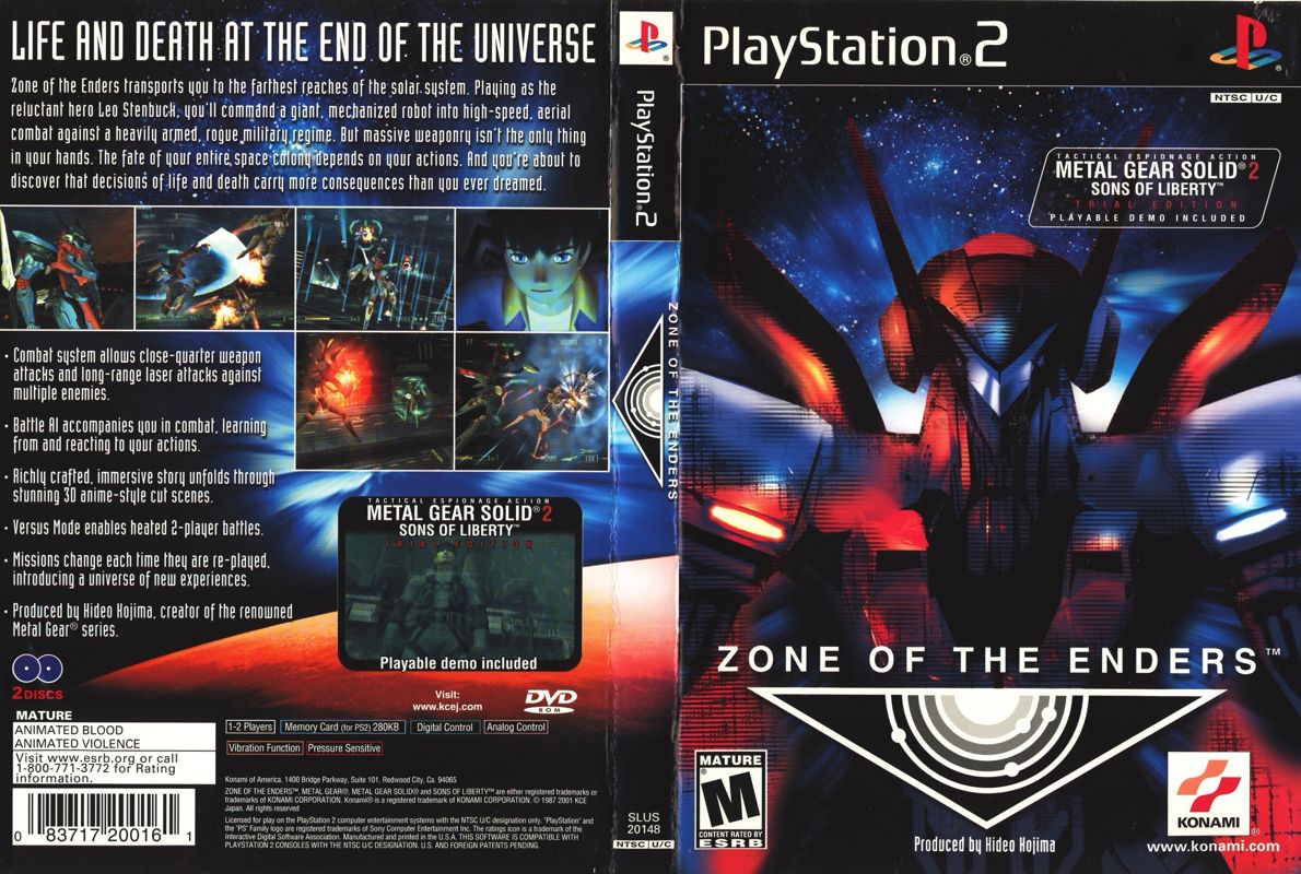 Zone of the Enders box art for Playstation 2